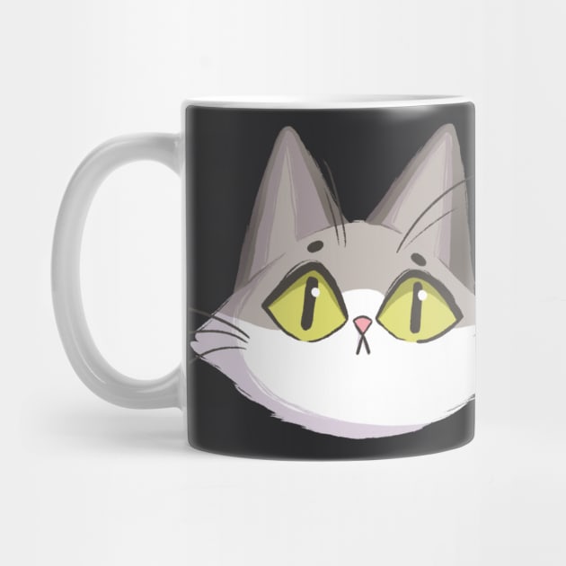 Grey Cat Head by Catstyle